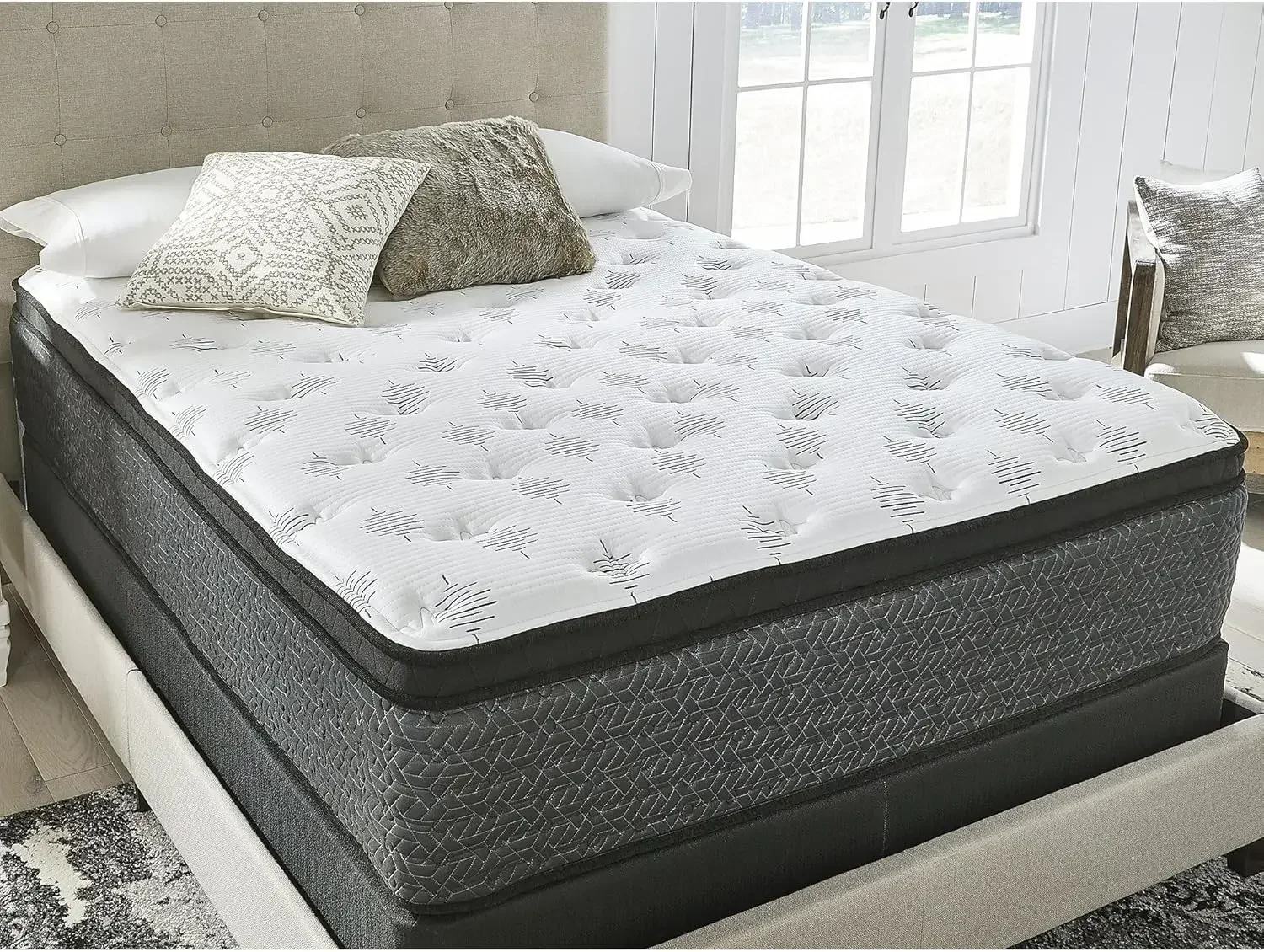 California King Size Ultra Luxury 16 นิ้ว Hyper Cool Euro Top Hybrid ที่นอนพร้อมเมมโมรีโฟมเจลทําความเย็น