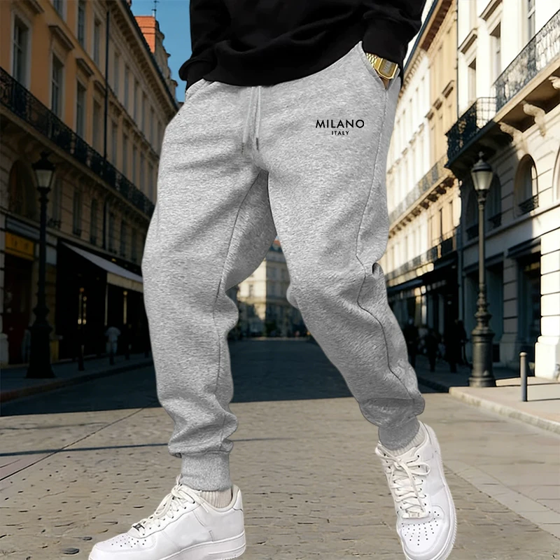 Bestseller Herren-Jogginghose mit Print, Lässige Sportbekleidung für Outdoor-Aktivitäten, Laufen und Jogging, Modische Vielseitige Weite Lange Hose – Detail 4