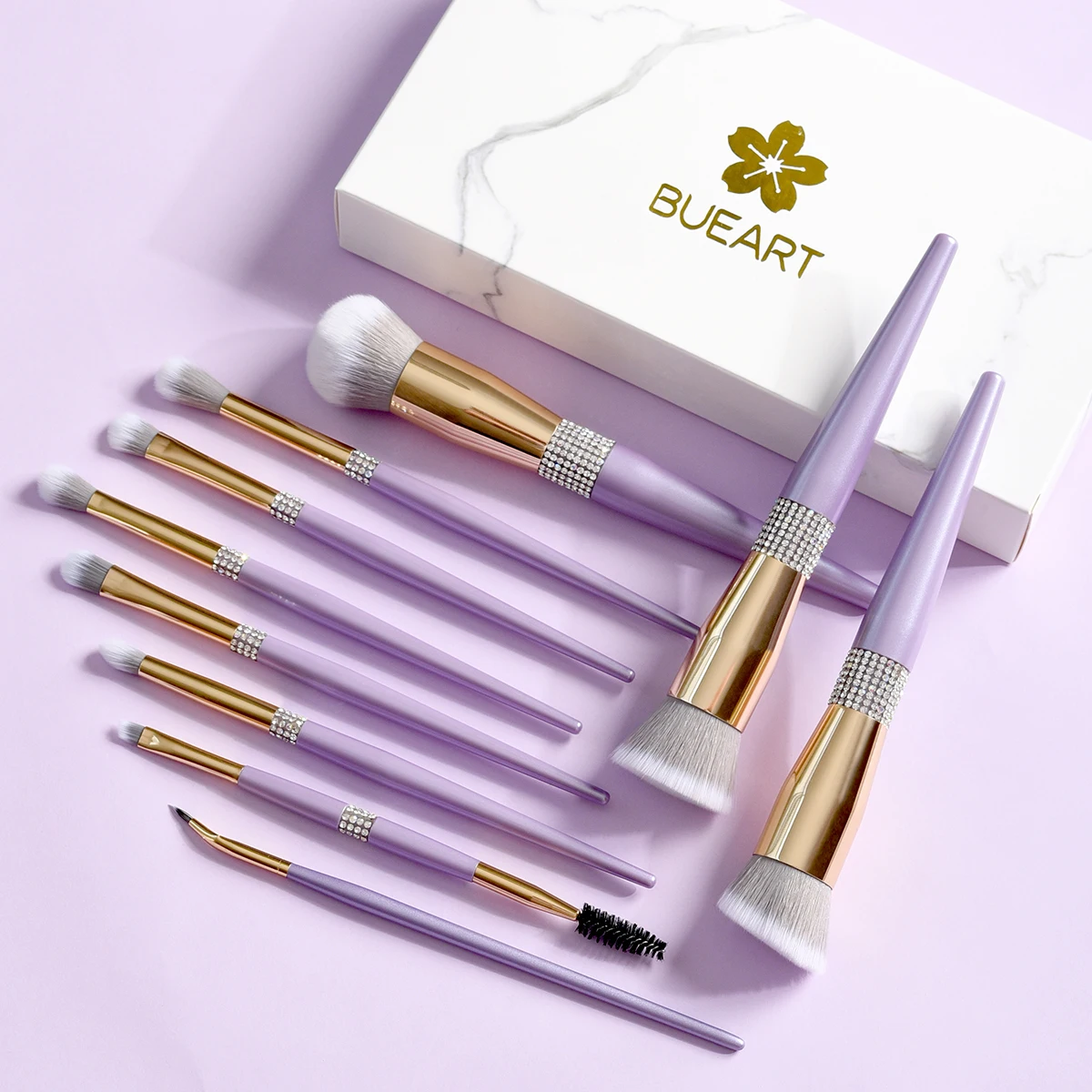 2025 New 10 Pcs Professional Diamonds Makeup Brushes Set Powder Foundation Eyeshadow Eyelash Blushes Make Up Brush Cosmetic Tool