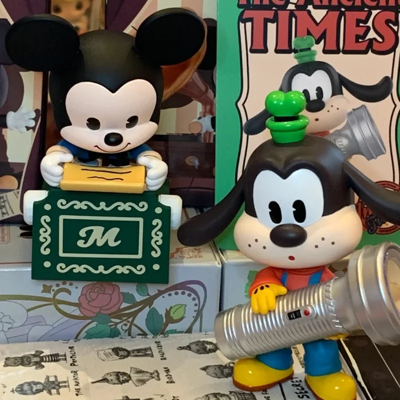 Nieuwe Disney Mickey Familie De Oude Tijd Serie Beeldje Speelgoed Blind Doos Kawaii Dieren Verrassing Doos Cartoon Model Speciaal Cadeau