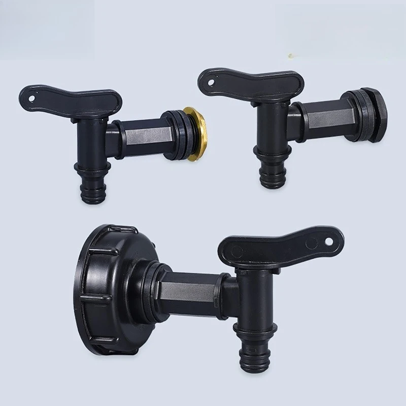 S60x6 Thread Plastic IBC Tank Tap to 1/2 Home Connector Barrel Joint Exhaust Faucet Switch IBC Fitting Garden Hose Connection
