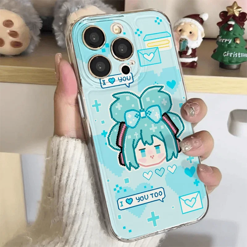 kawaii-anime-phone-case-capa-protetora-anti-scratch-pixel-art-telefone-vocaloid-iphone-16-7-8-xs-xr-11-12-13-14-15pro-max