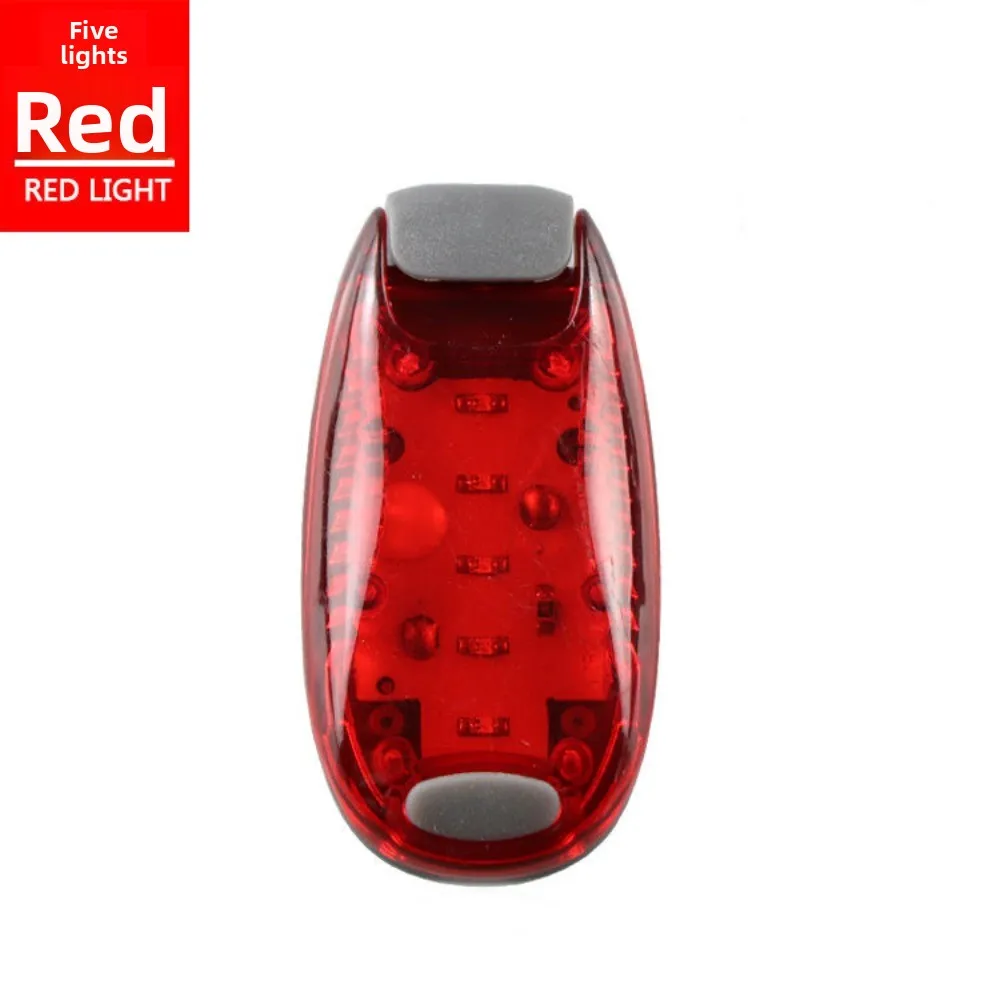 Bicycle Tail Light - Outdoor Night Running Warning Light, 5-LED Cycling Light, Multi-Functional Clip-On Helmet & Backpack Light
