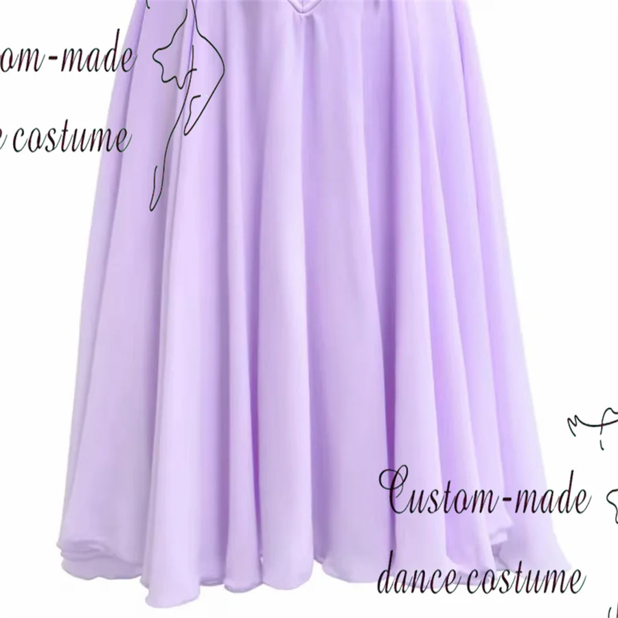 Fine Pattern Custom Size Custom Color Kids Girls Performance Wear Contemporary  Lilac ical Ballet Dress