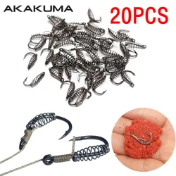 High Carbon Steel Spring Hook 20Pcs/lot Barbed Swivel Carp Jig Fly Fishing Hooks With Hole