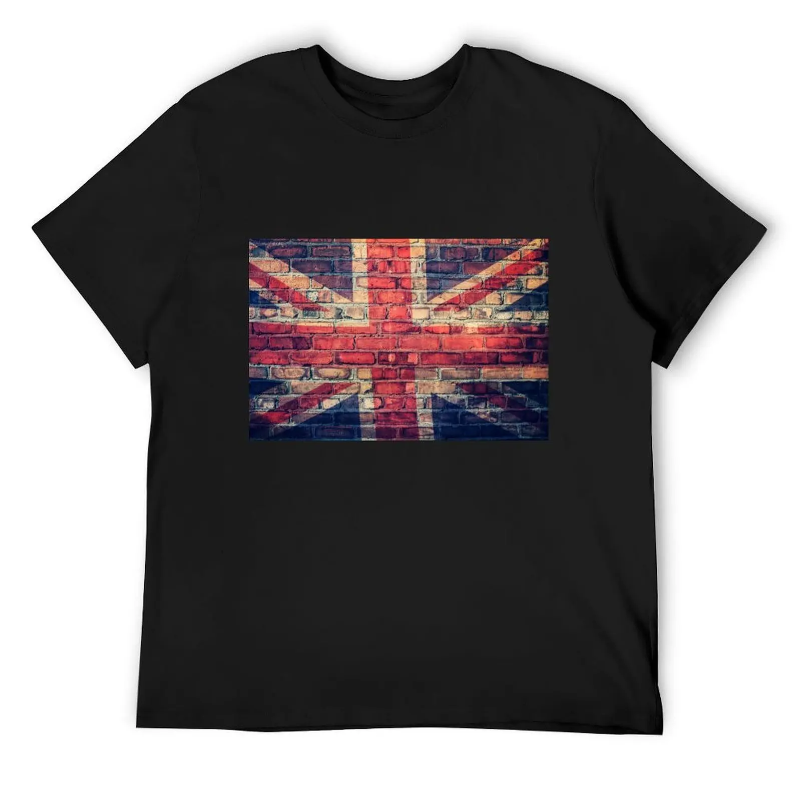 

Union jack brick wall T-Shirt gifts for boyfriend anime shirt custom t shirt Men's t-shirts