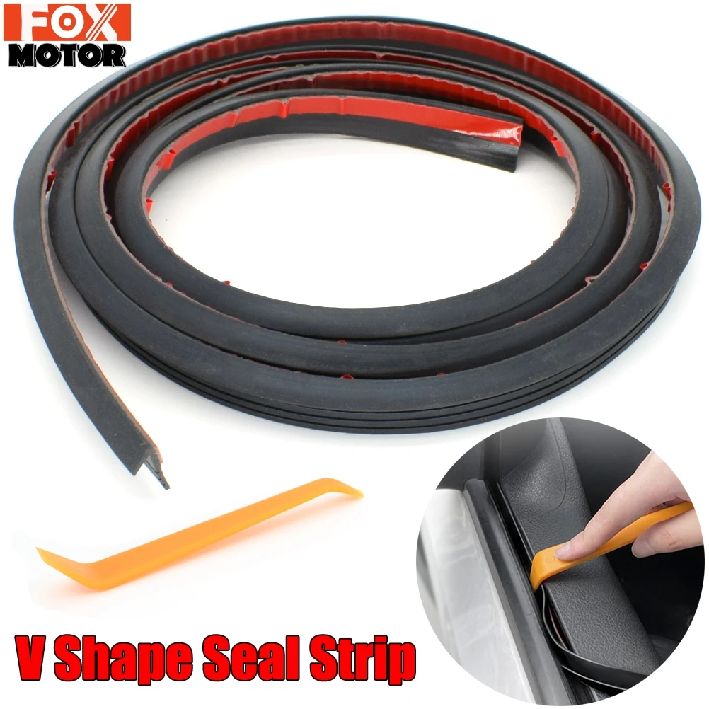 V Type Car Door Glass Rubber Sealing Side Window Seal Strip Sealant Weatherstrip Auto Seals Soundproof For VW Audi Kia Ford BMW