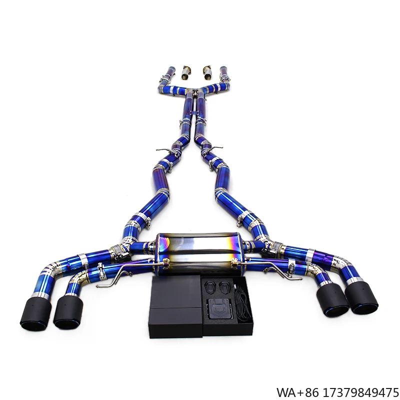 Yooking Valvetronic Catback Exhaust untuk BMW M5 F90 LCI 4.4T 2018-2024 Titanium Blue Valved Muffler Dengan OPF