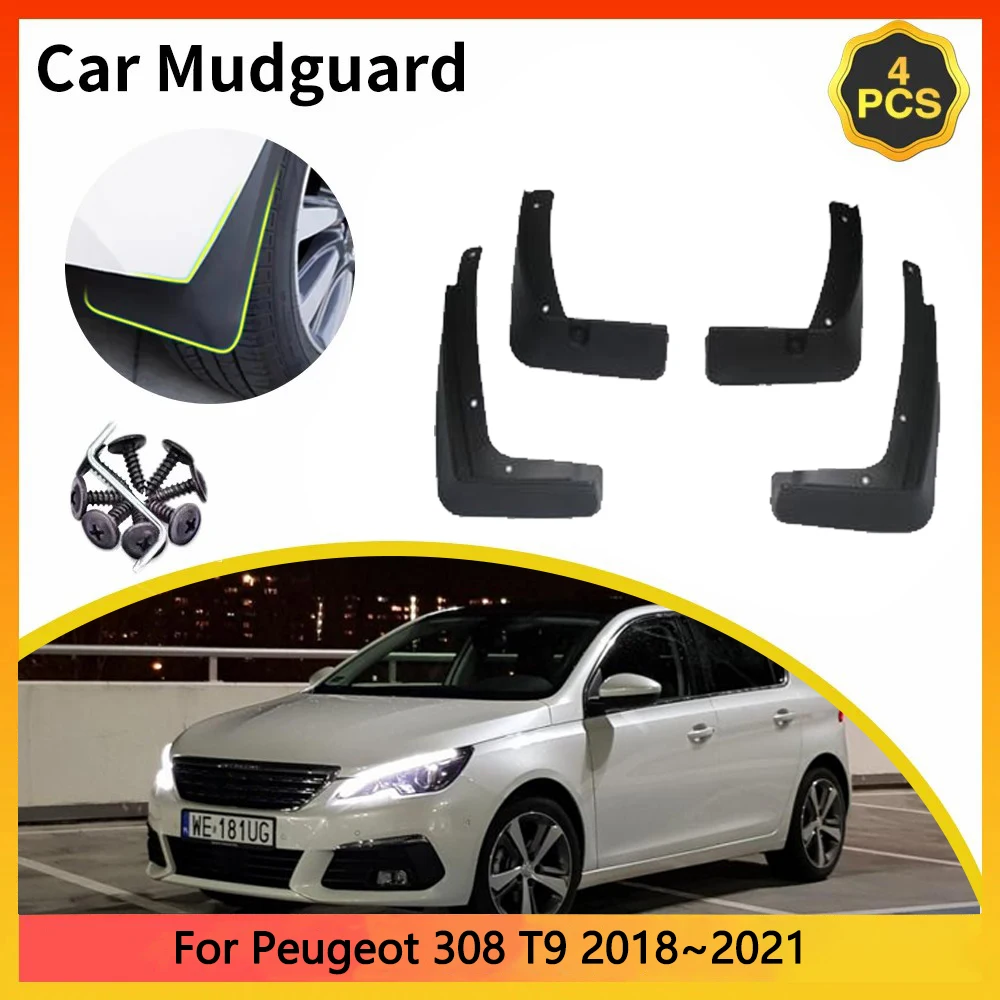 

For Peugeot 308 T9 2018~2021 2019 2020 MK3 3th facelift Car Mudguards Mudflap Mudguard Splash Guards Mud Flaps Fender Auto Patrs
