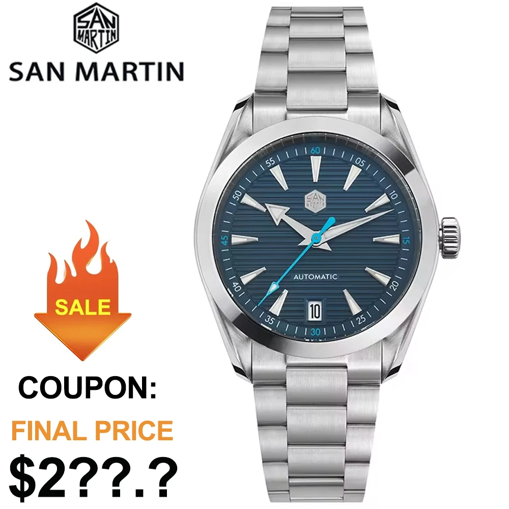 2024 New San Martin SN0113W V2 Men Dive Watch NH35 Automatic Movement Stainless Steel Sapphire BGW9 Luminous Watches Waterproof