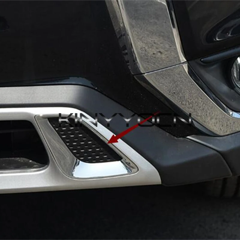 

Передний бампер автомобиля, нижняя вентиляционная крышка для Mitsubishi Outlander 2019 2020 2021, хромированная передняя пластина, защитная панель бампера