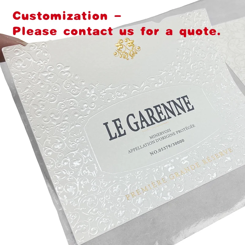 

Изготовленная на заказ этикетка из фольги горячего тиснения, тисненая/тисненая наклейка, этикетка для вина на заказ, бутылка вина