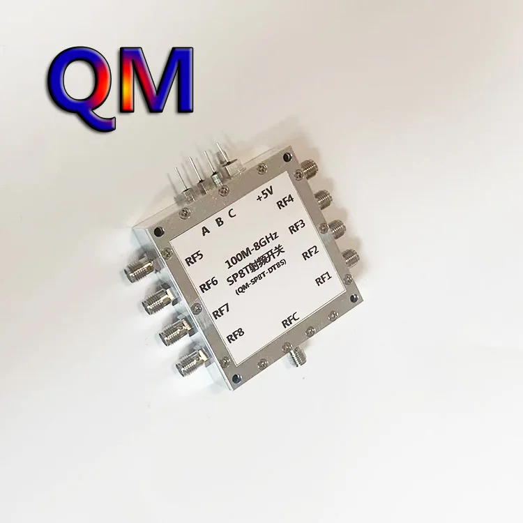 

100M-8GHz Eight Choice RF Switch Single Pole Eight Throw SP8T RF Switch Channel Switching All Eight