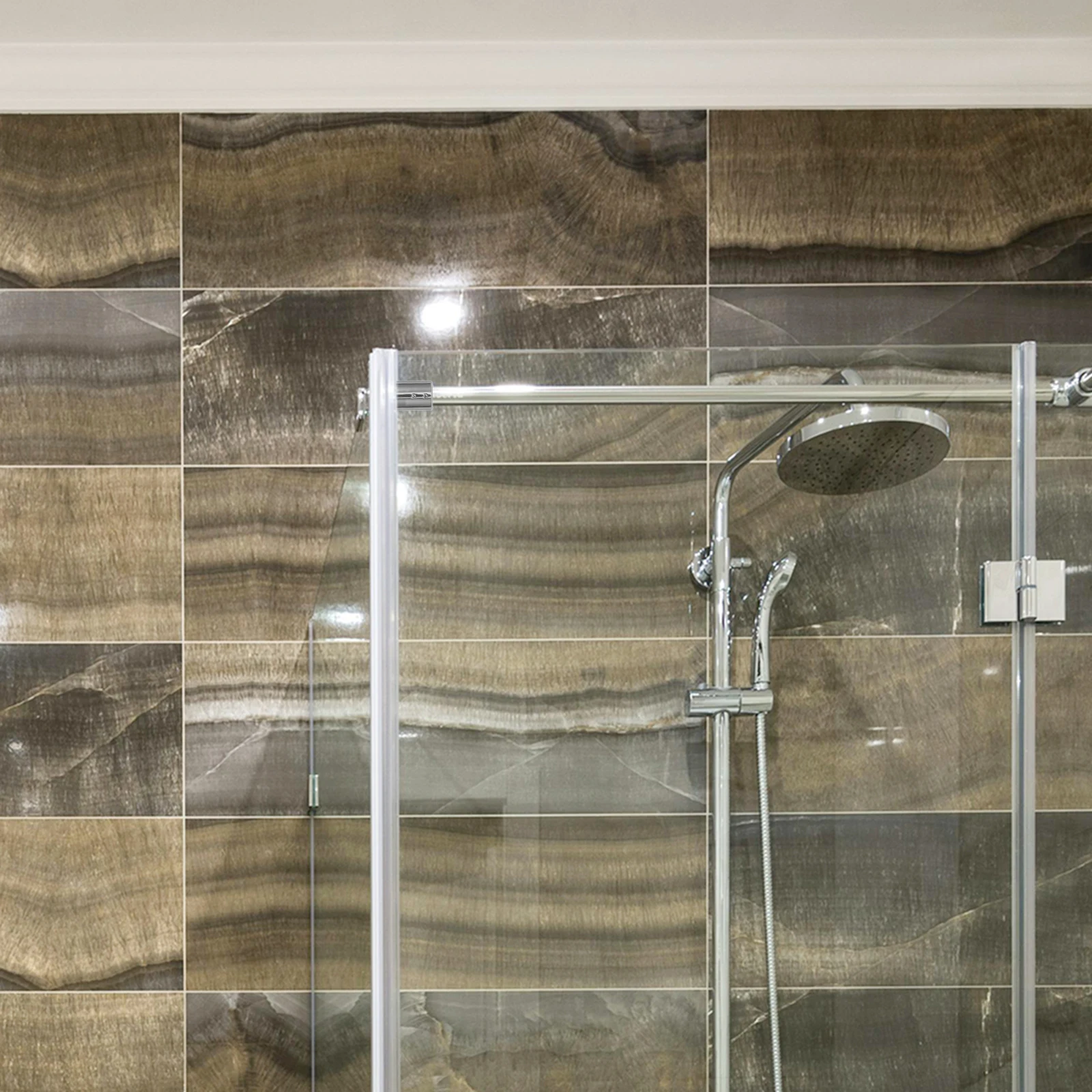 

2Pcs Stainless Steel Tube Corner Connectors Metal Pipe Bathroom Rod Connector Glass Door Rail Adapter Straight Pipe Fitting