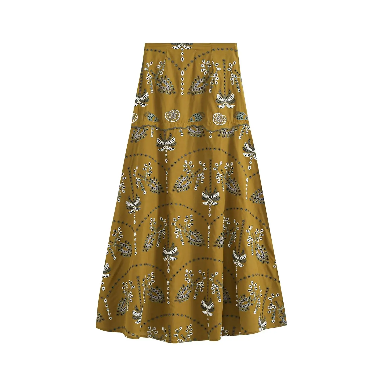 2026 Women Long Skirt Elegant Vacation Style Fashionable Loose Casual Contrasting Printed Brand MIDI Skirt Summer New Hot Brand