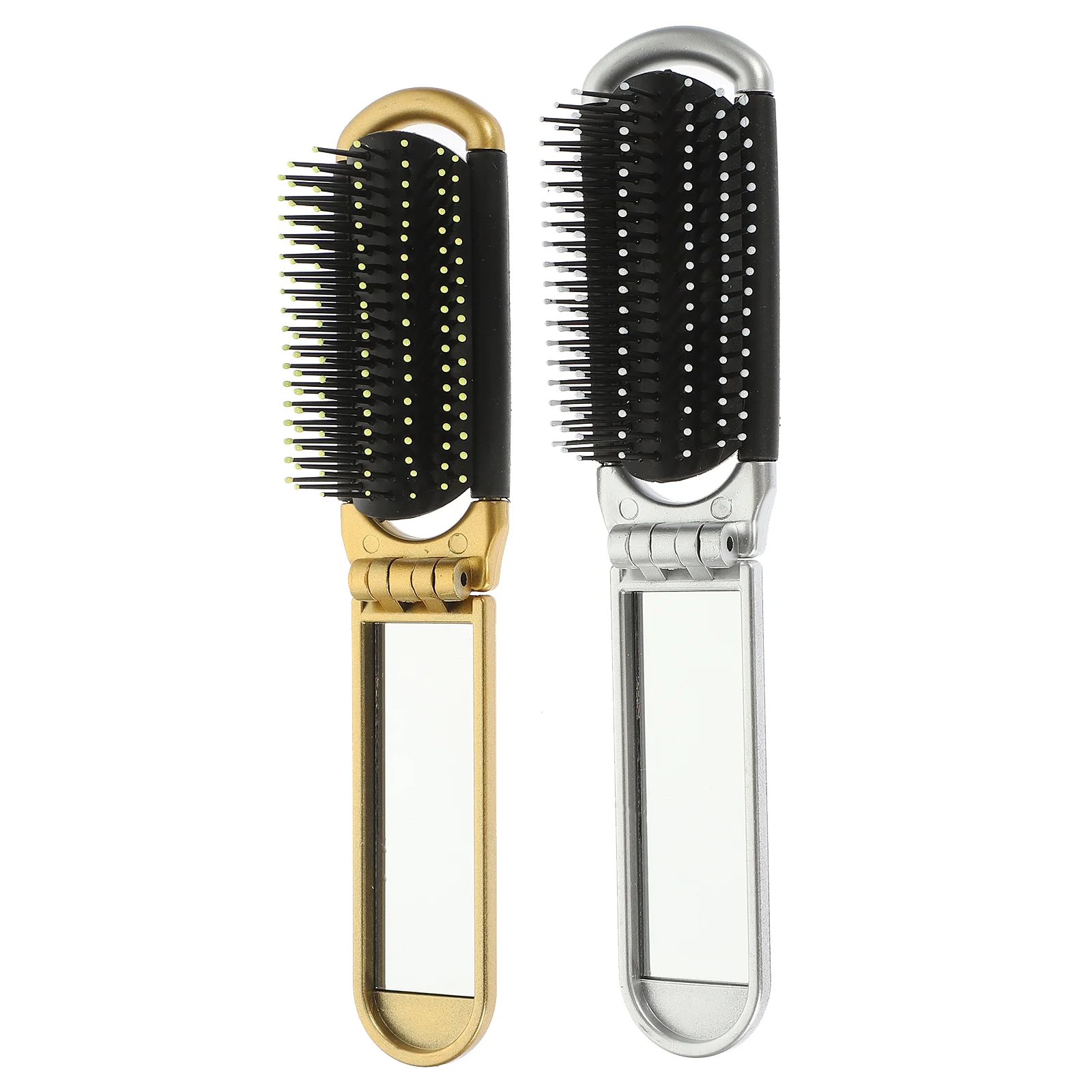 

2 Pcs Air Bag Folding Mirror Comb Portable Travel Airbag Massage Hair Smoothing 2pcs Gold Silver Miss 2100X450X080CM Plastic