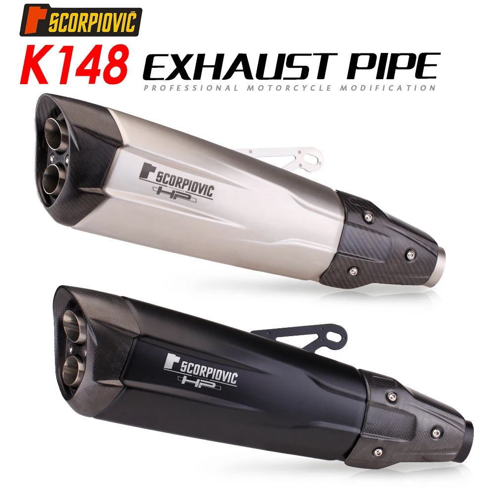 Universal Motorcycle Exhaust Pipe Silencer,Double Hole, Carbon Fiber,  51mm, YZF, R1, R3F750GS, F850GS, S1000RR