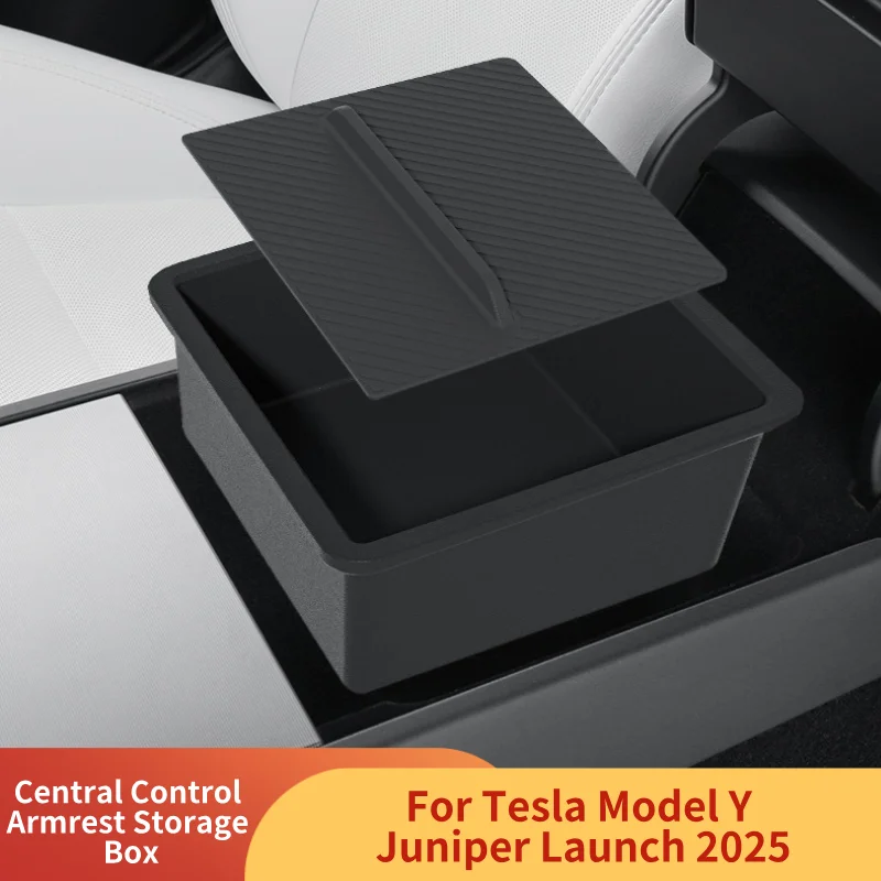 

Ящик для хранения с центральным управлением для Tesla Model Y Launch/Juniper 2024, передний подлокотник, органайзер для хранения, лоток, аксессуары для интерьера