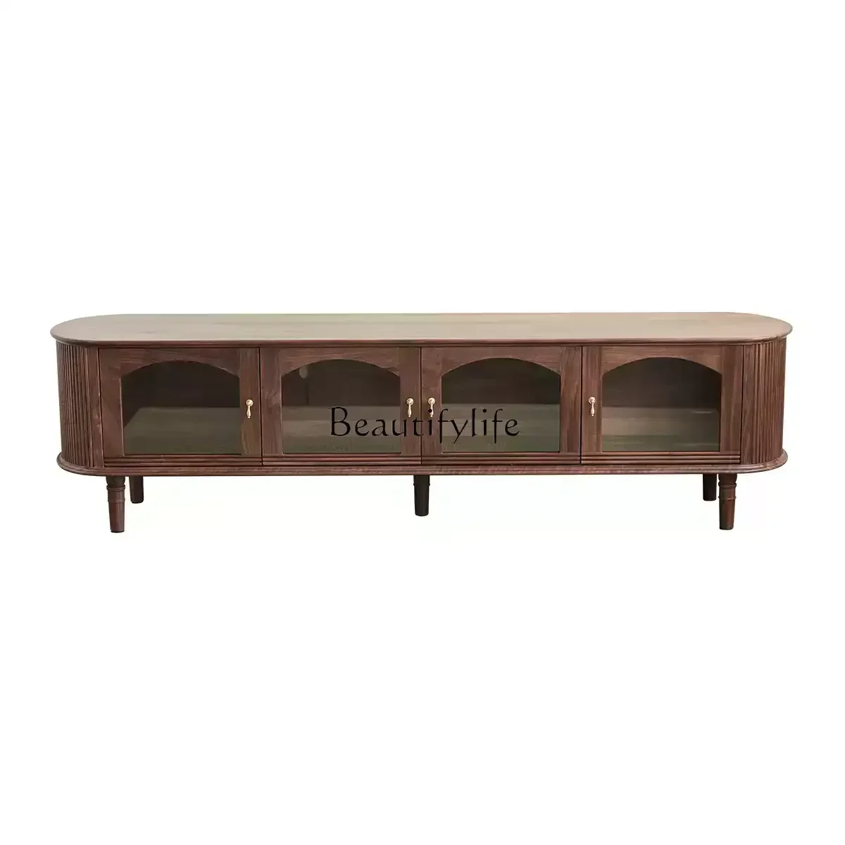 

FG10Nordic retro small apartment floor cabinet household living room solid wood modern simple TV cabinet