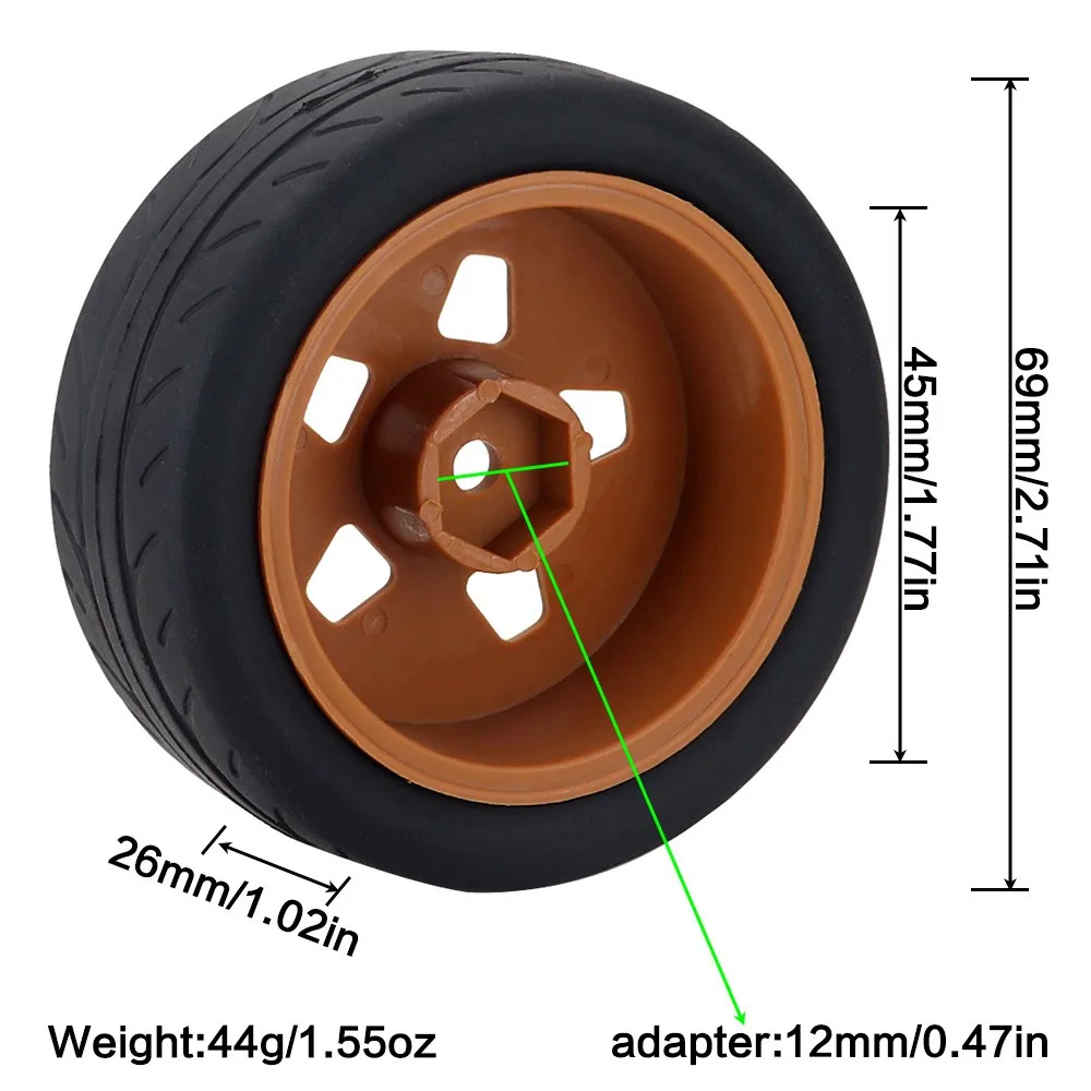 4szt 1/10 Rc Racing Car Tires On Road Touring Drift Car Tire Wheel For Hsp Tamiya Tt01 Tt02 Ta06 Xv-01 Ptg-2 Accessories Parts