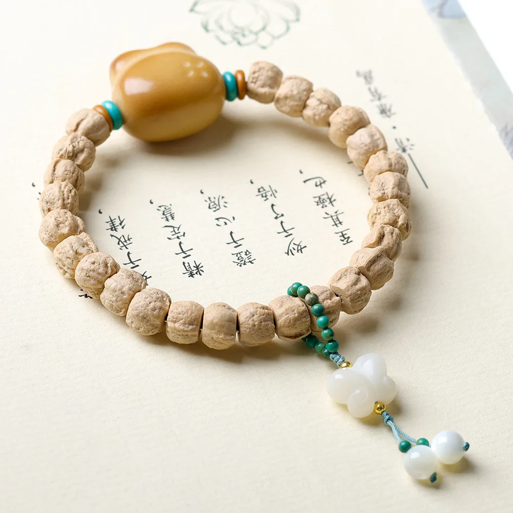 Original Design: Passion Seed Bracelet, Cultural Play, Ivory Fruit Bear Bodhi Root Butterfly New Chinese Buddhist Bead Bracelet