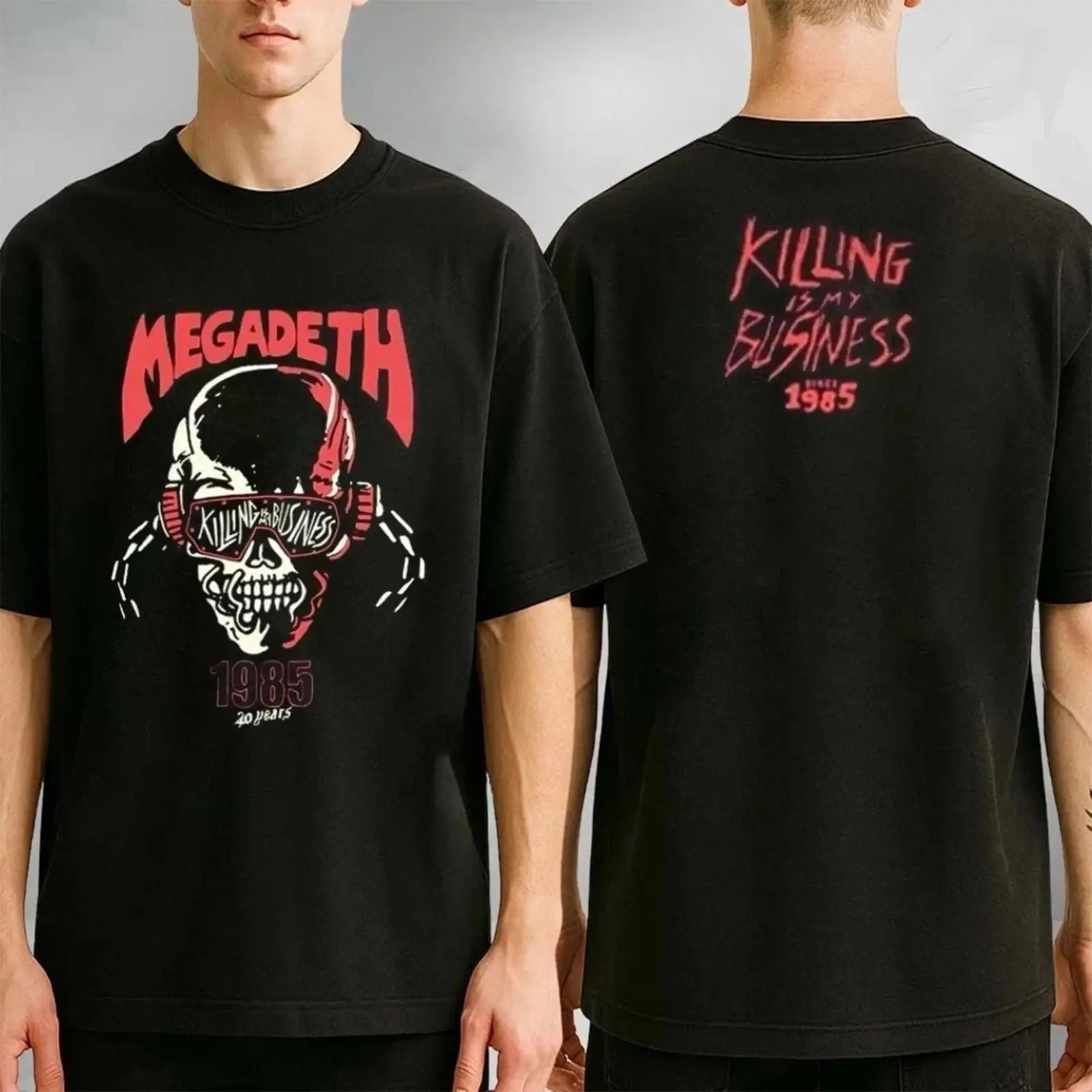 

Топ Rock Punk Y2k Megadeth 40th Years Anniversary of Metal 1985-2025 Футболка Высококачественная роскошь для мужчин и женщин