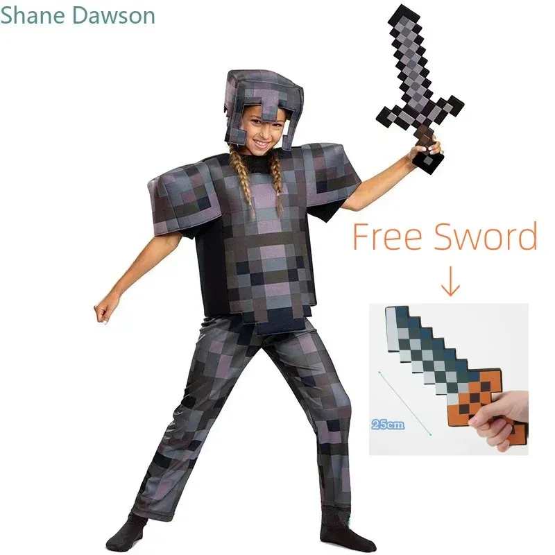 أزياء أطفال جديدة من sisi 2233 مجموعات صناعة My World Minecraftinglies مع ألعاب تنكرية من سلسلة درع الماس للهالوين السيف