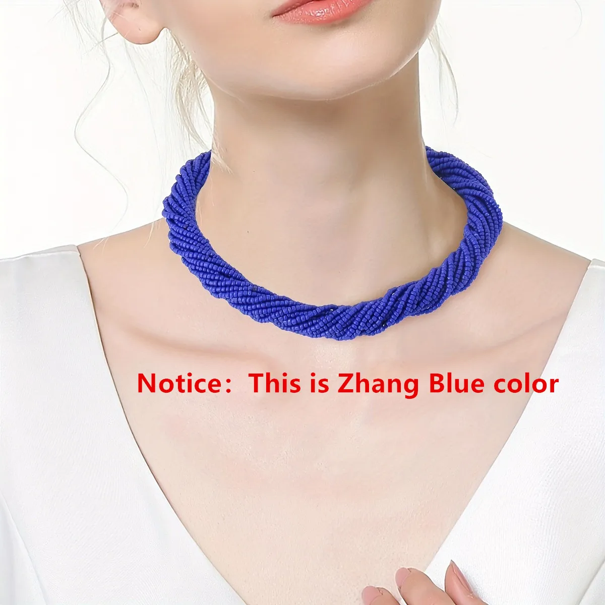 Vibrant Multi-strand Glass Beaded Bohemian Statement Necklace - Adjustable Chain Clasp, Perfect For Daily And  Occasions