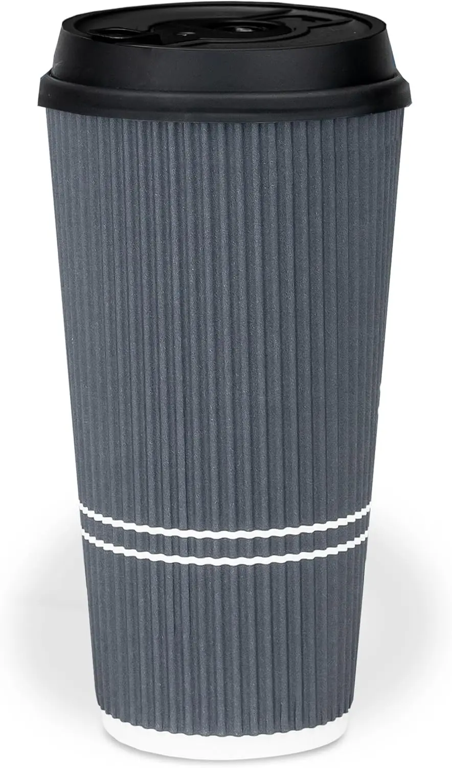 

To Go Coffee Cups With Lids - 22 oz Disposable Coffee Cup With Lid. Large Togo Travel Paper Ripple Hot Cups Insulated Fo