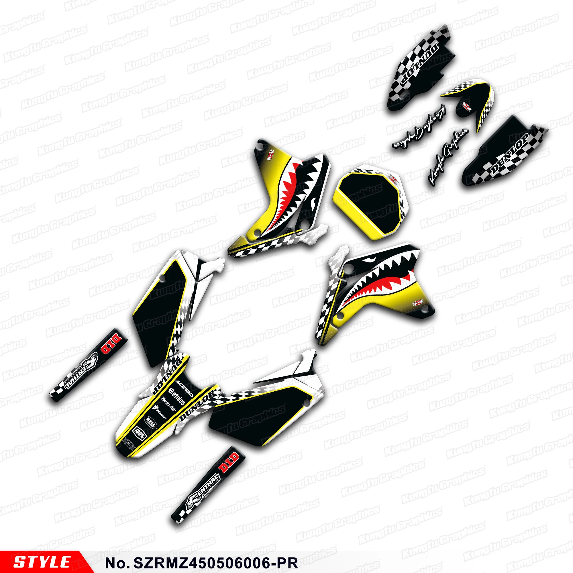 

Aftermarket Motocross Complete Vinyl Custom Decals Stickers Kit for Suzuki RMZ450 2005 2006, SZRMZ450506006-PR