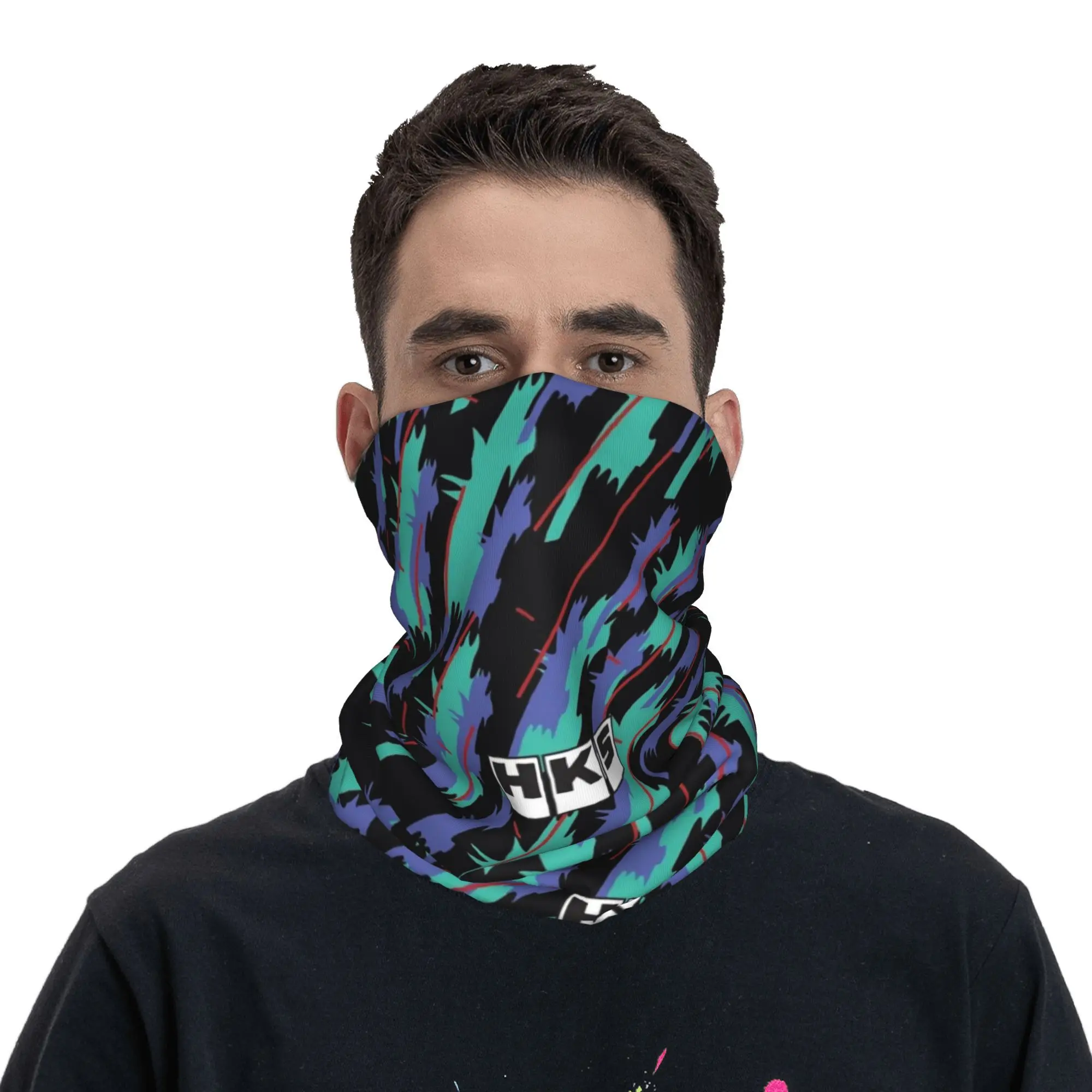 Hks Bandana Neck Cover Printed Mask Scarf Warm Cycling Scarf Running Unisex Adult Washable