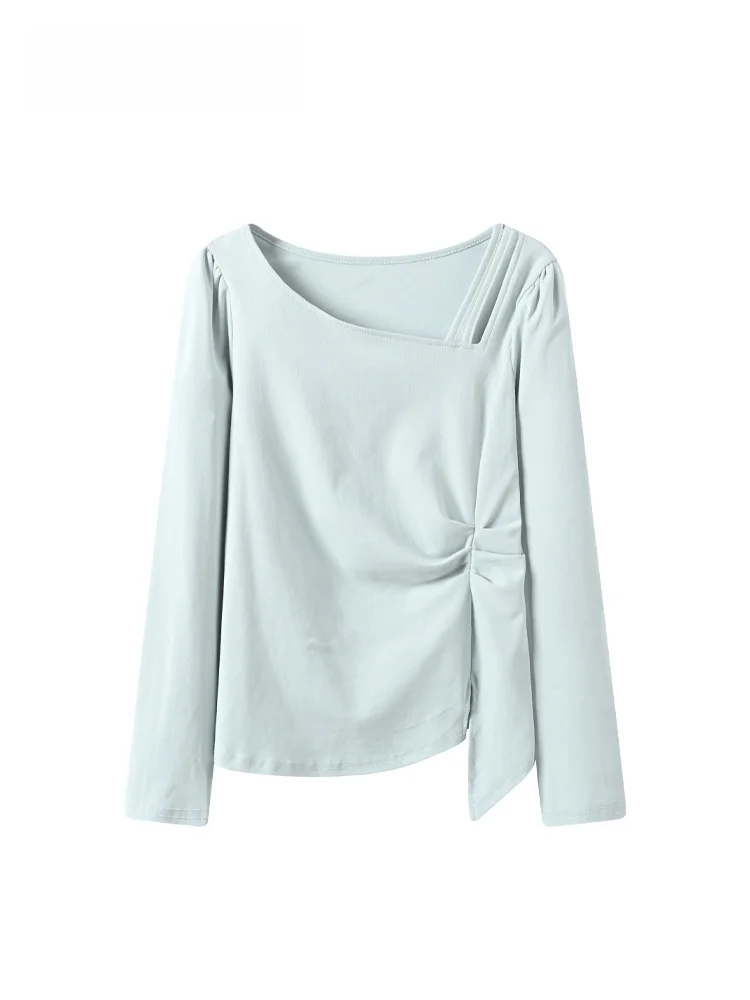 

Женская повседневная футболка Cara CLUB больших размеров с длинным рукавом, свободного кроя, с открытыми плечами, модная, универсальная, для весны