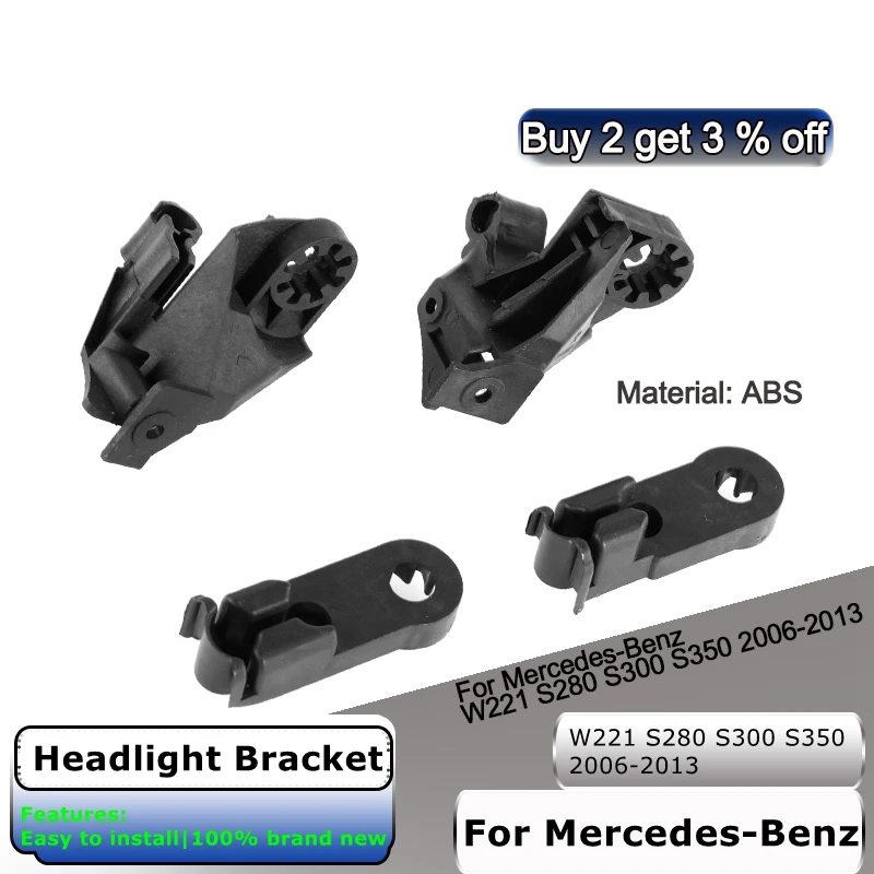 1Pair For Mercedes-Benz W221 S280 S300 S350 2006-2013 Auto Headlight Bracket Clip Repair BallastHeadlamp Fixing Claw Repair kit