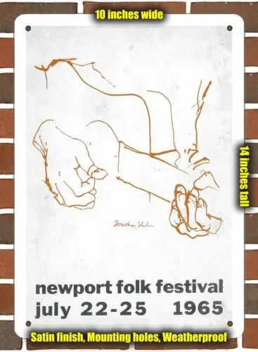 Metal Sign - 1965 Newport Folk Festival- 10x14 inches