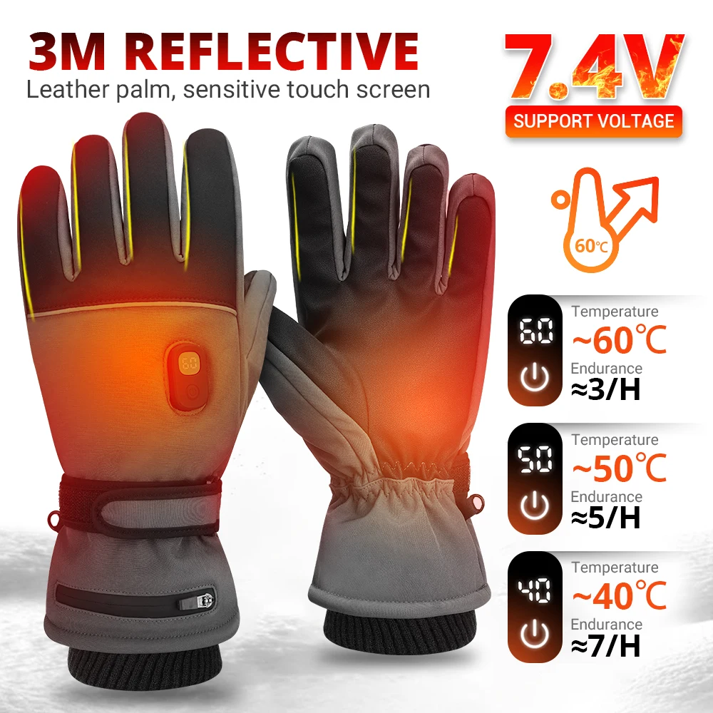 

Winter Outdoor Sports Heating Gloves Waterproof Men's Skiing Motorcycle Riding Thick Warm Cotton Full Finger Gloves