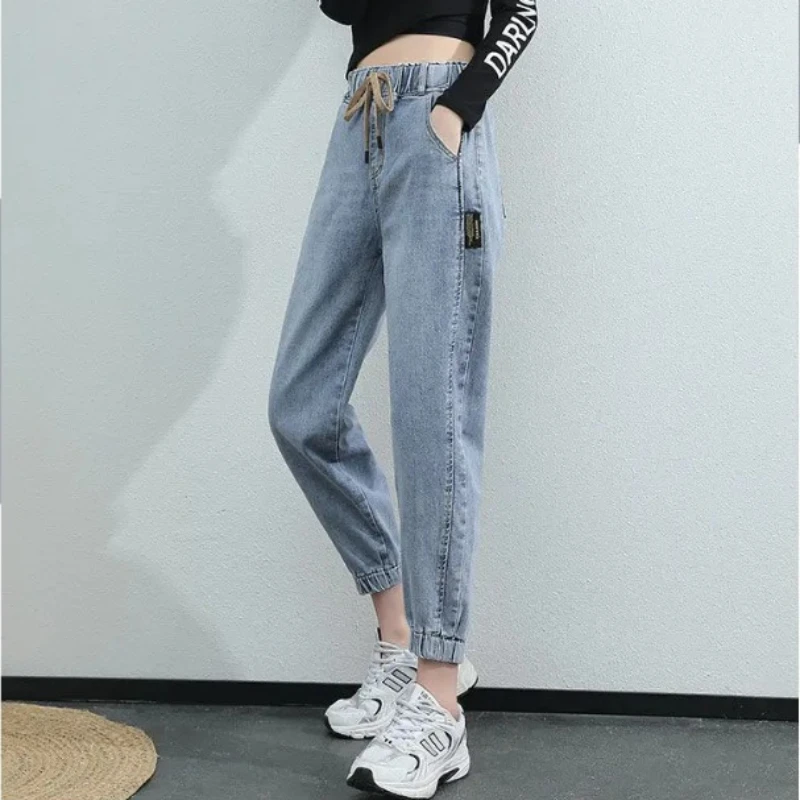 Jeans bianchi per le donne Jeans Harem Mom a vita alta primavera nuovi Jeans donna neri pantaloni Streetwear pantaloni harem femminili abbigliamento