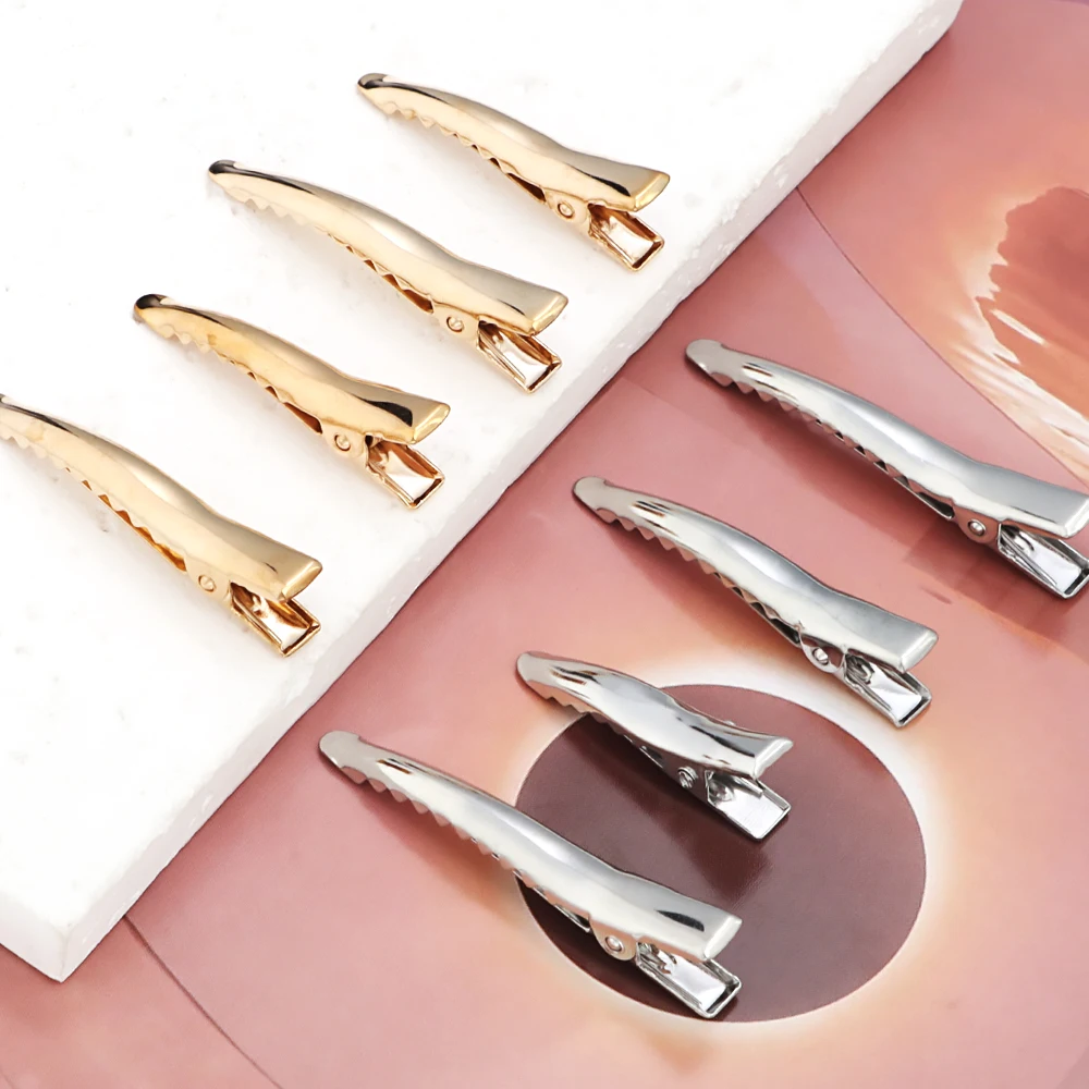 10 teile/los Metall Haars pangen Single Prong Alligator Haarnadeln Bögen Haars pange für DIY Schmuck Herstellung liefert Haar Werkzeuge Zubehör
