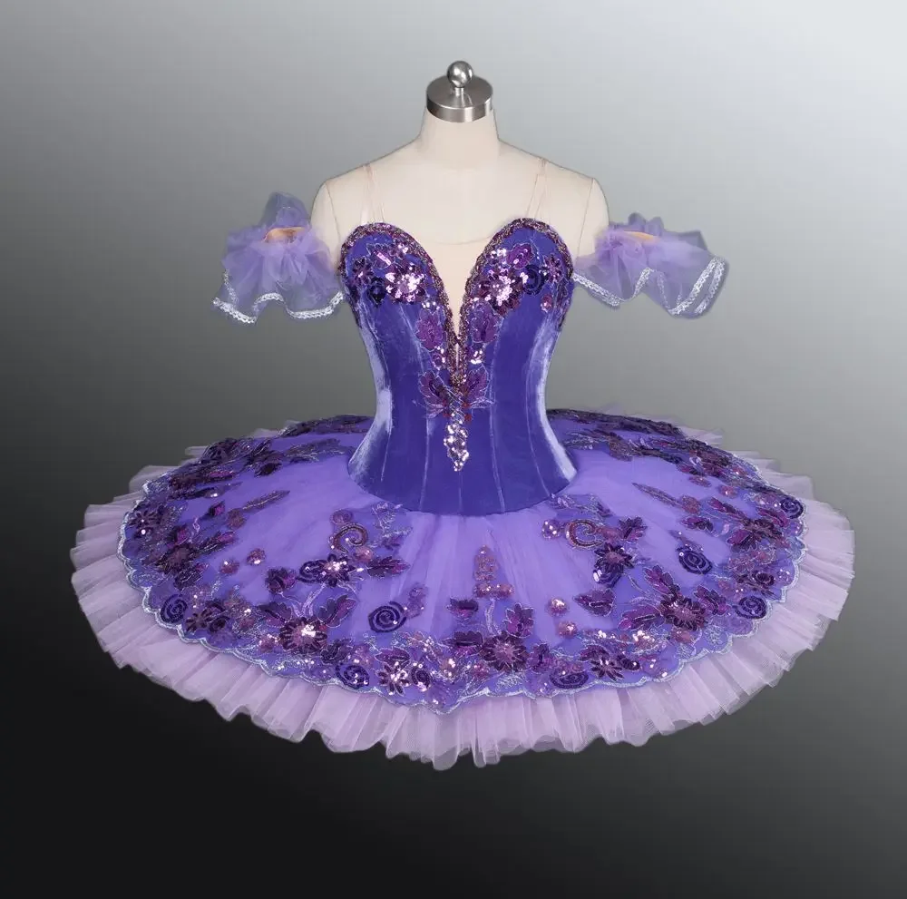 Tutus de Ballet Profesionales para Niñas, Vestido de Cisne Clásico para Actuaciones, Disfraz de Bailarina, Vestido de Ballet Morado Lila