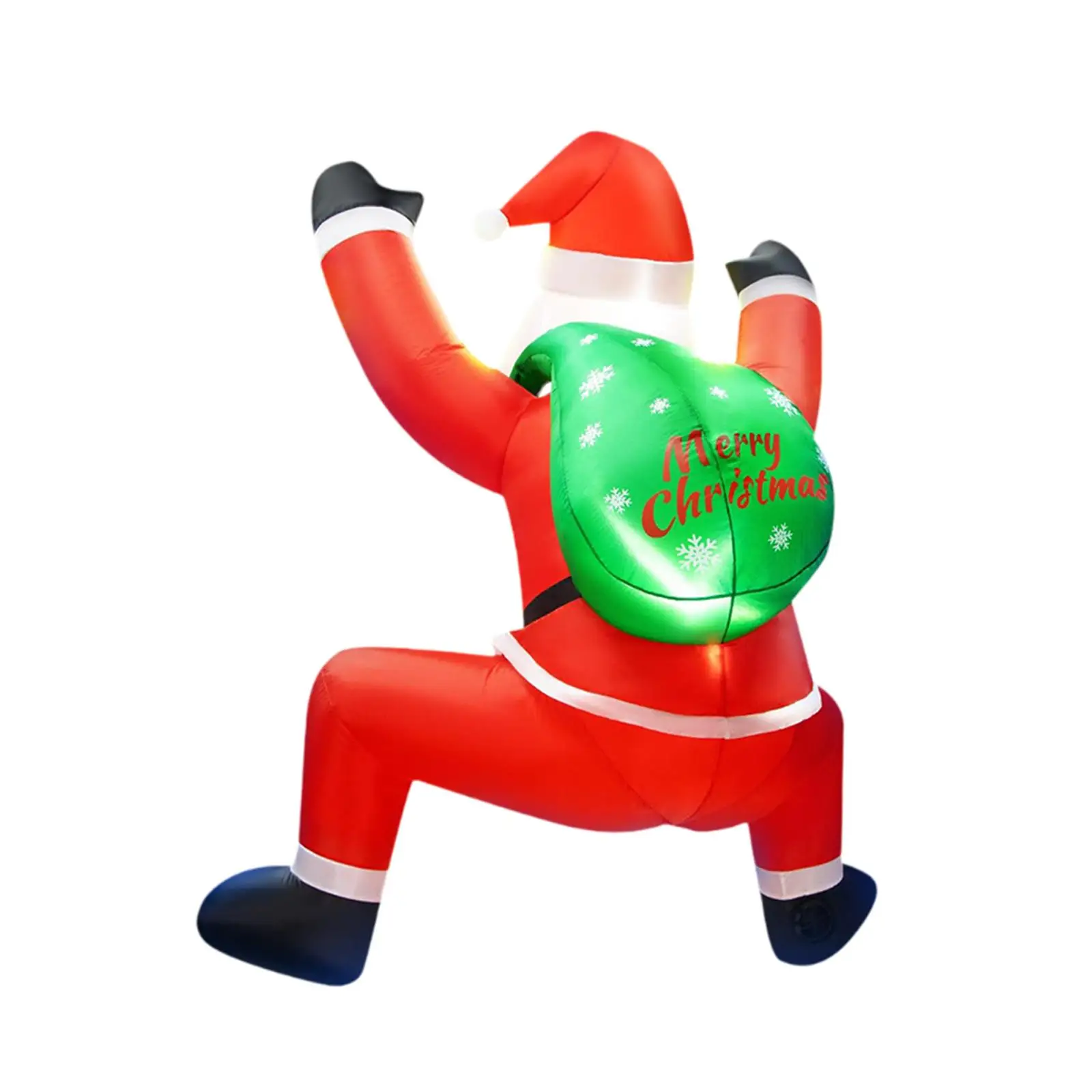 

Inflatable Christmas Santa 6FT Polyester Outdoor Prop with Built in LED Light for Garden Party Yard Festive Decor