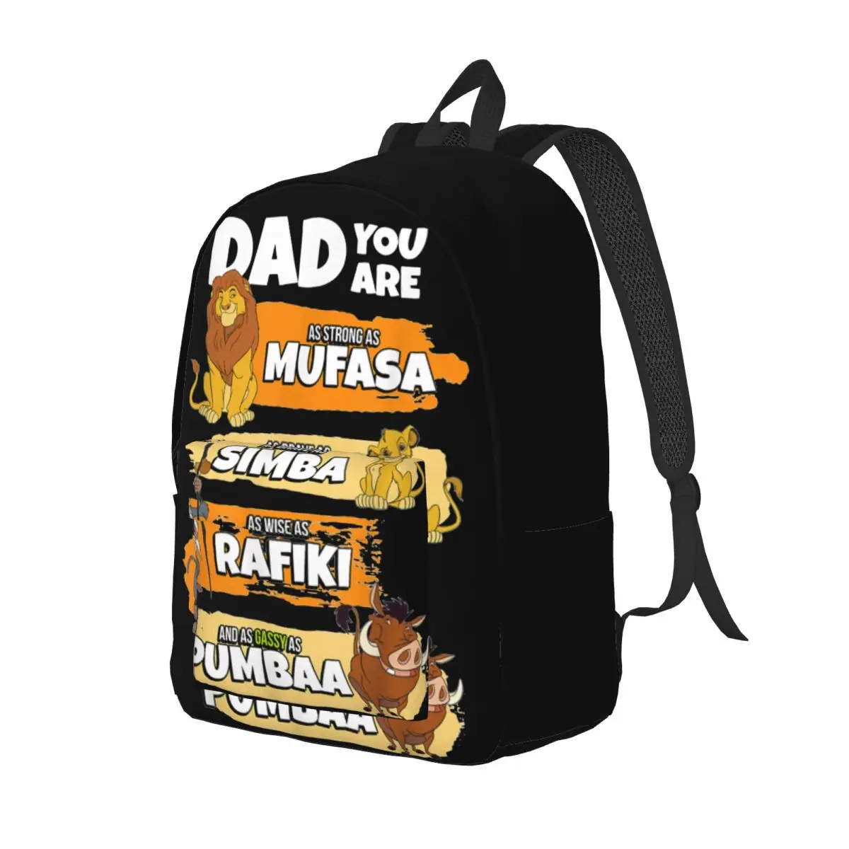 The Lion King Dad You Are Word Stack Backpack for Men Women Teenage Student Work Daypack Laptop Shoulder Bag Gift