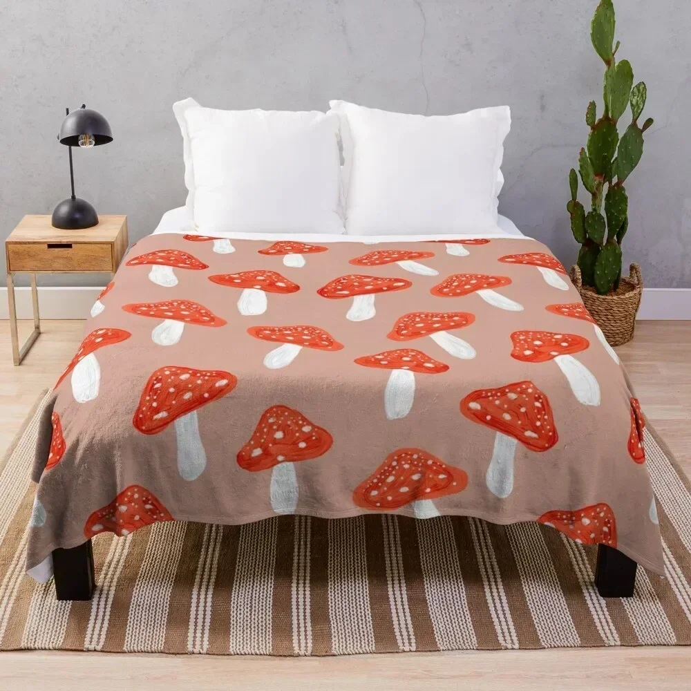 

Mushrooms Dance Throw Blanket Durable Warm Blanket for Daily Home Use