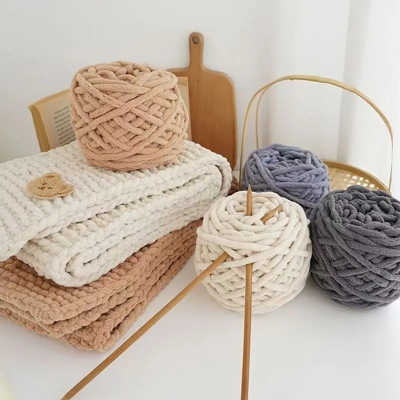 3 قطعة الشنيل غزل الحياكة لينة الجليد قطاع خط غزل القطن DIY بها بنفسك غزل الصوف للحياكة اليدوية بطانية وشاح موضوع سميك