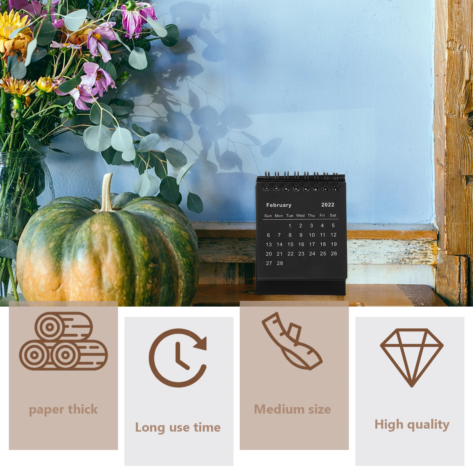 

1pc Mini 2022 Desk Calendar Creative Paper Tabletop Office Calendar Stylish Schedule Planner For Home School Decor