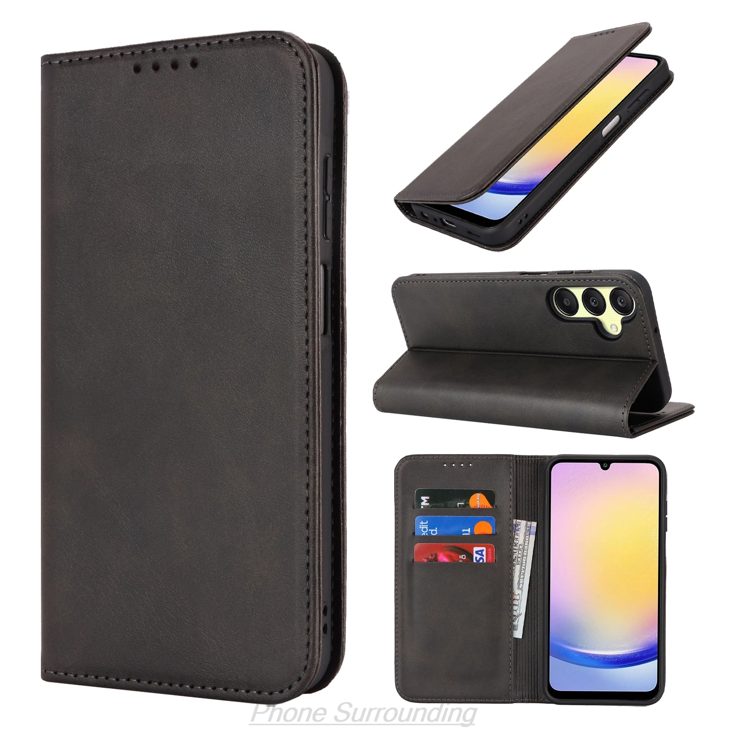 

Кожаный чехол для Samsung Galaxy A16 5G, флип-чехол, держатель для карт, кобура с магнитным притяжением, чехол-кошелек, чехол Capa Fundas Coque