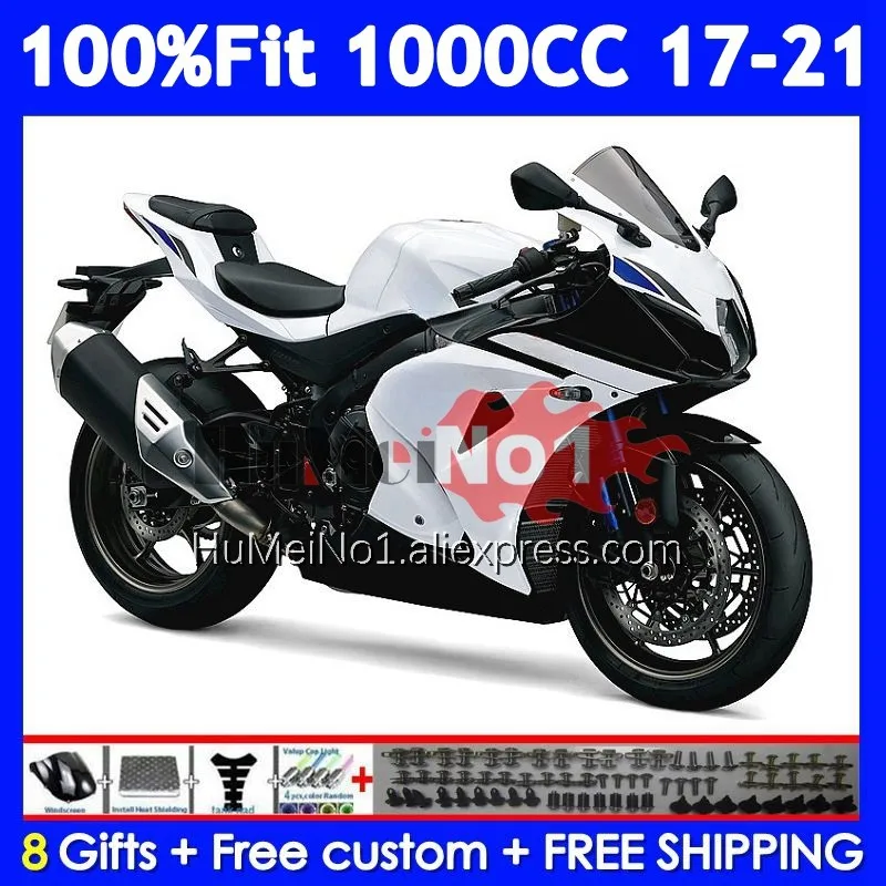 Injection For SUZUKI GSXR1000 GSXR 1000 White black L7 122No.136 K17 GSXR-1000 17 18 19 20 21 2017 2018 2019 2020 2021 Fairings