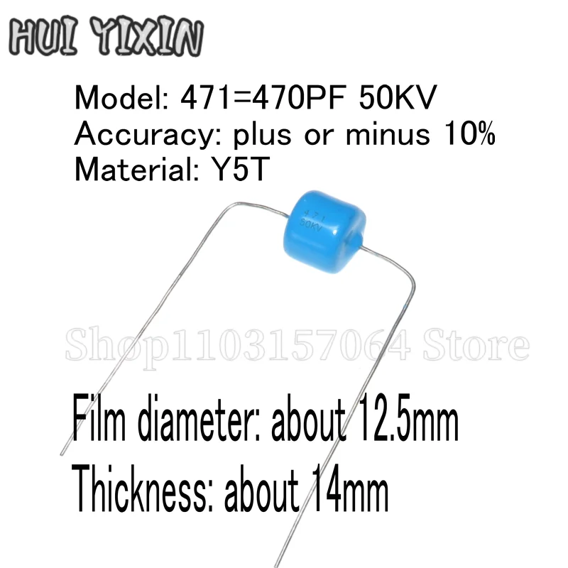 Axial high voltage ceramic capacitor 50KV 50000V 222 2.2NF 102 1NF 1000PF 251 250PF 471 470PF Axial capacitance