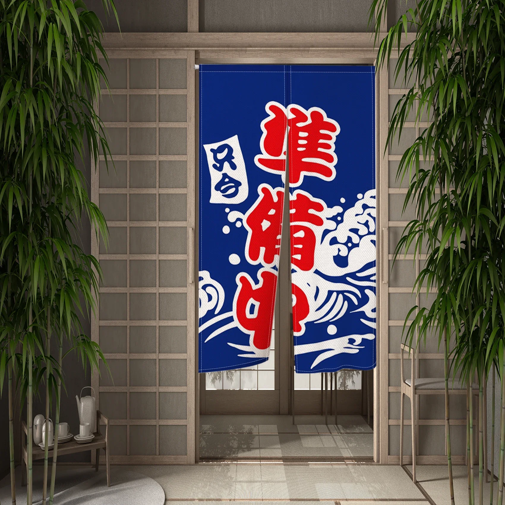 Japanese Style Sake House Open Door Curtain Noren Ramen Shop Entrance Kitchen Doorway Partition Hanging Goodwill Door Curtains