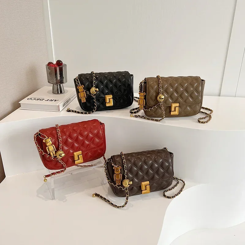 

2025 Quilted Square Bag Women's Luxury Chain Shoulder Purse Designer-Inspired Crossbody Sling