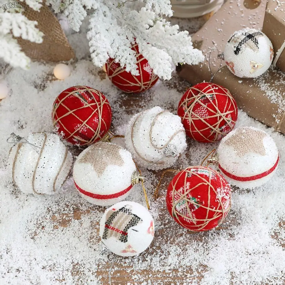

6pcs Crafts 6cm Christmas Foam Ball Delicate Creative Christmas Tree Pendant Waterproof Hanging Ornament Window