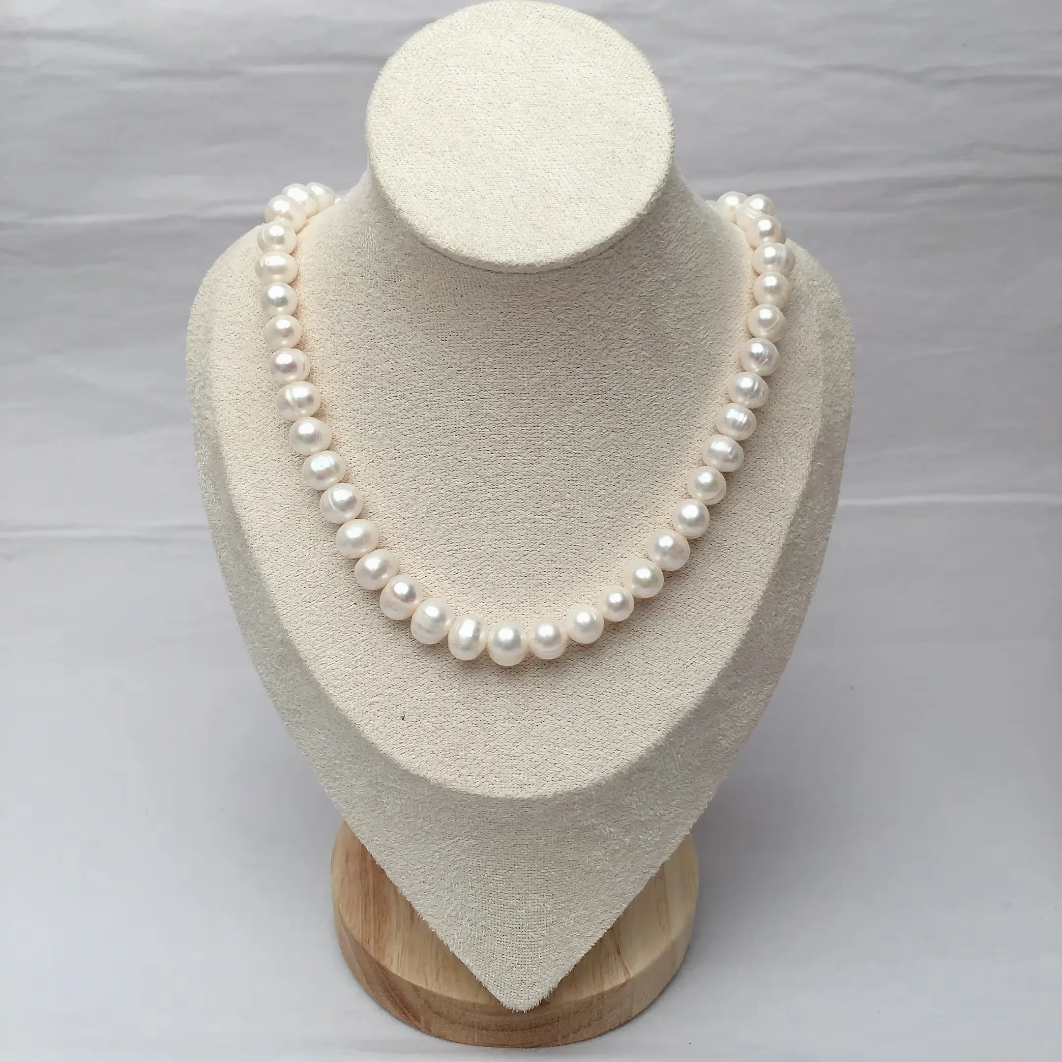 Natural Freshwater Pearl Necklace Round White Purple Pearl Beads 6-7mm for Women Girl Charm Engagement Wedding Jewelry 43-45cm